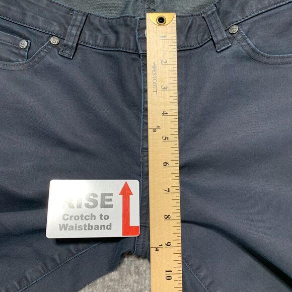 Prana Slim Straight Leg Jeans Women 10‎ Blue Pockets Waxy Stretch v43 - Picture 12 of 13